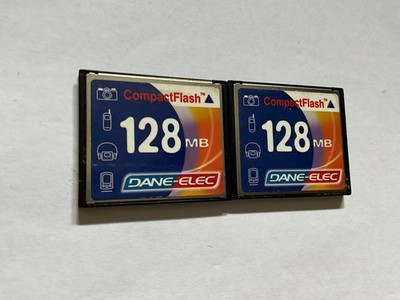 2pcs  128mb Dane Elec Compactflash CFI*Small Storage capacity for older cameras