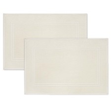 2 PCS Ivory 100 Cotton Bath Mat 20x32 Inch Super Absorbent Floor Towel