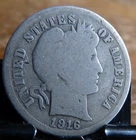 1916   90%  SILVER Barber Dime Great For Filling Books