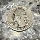 1943-S Washington Quarter Silver 25C Circulated US Coin