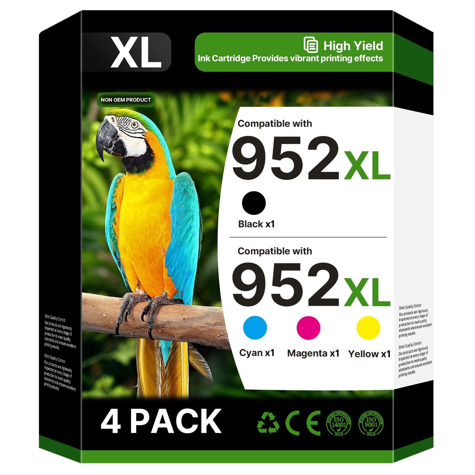 High-Yield 952XL 4-Pack Ink Cartridges for HP OfficeJet 8702 8710 Pro Printers-image