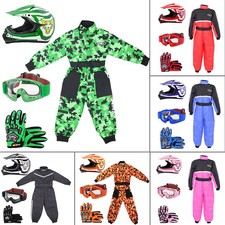 ZORAX ZOR-X17 Children Kids Motocross Helmet Camo Race Suit Gloves Goggles QUAD
