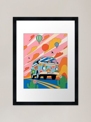 Rollin Funky Digital Vector Illustr Gerahmtes Wandbild Poster Leinwanddruck Bild