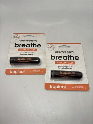 2 pack Boom.Boom Nasal Stick - Tropical  100% Natural New