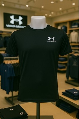 Men Under Armour UA Tech Heat Gear Black Short Sleeve Tee Size Large LG