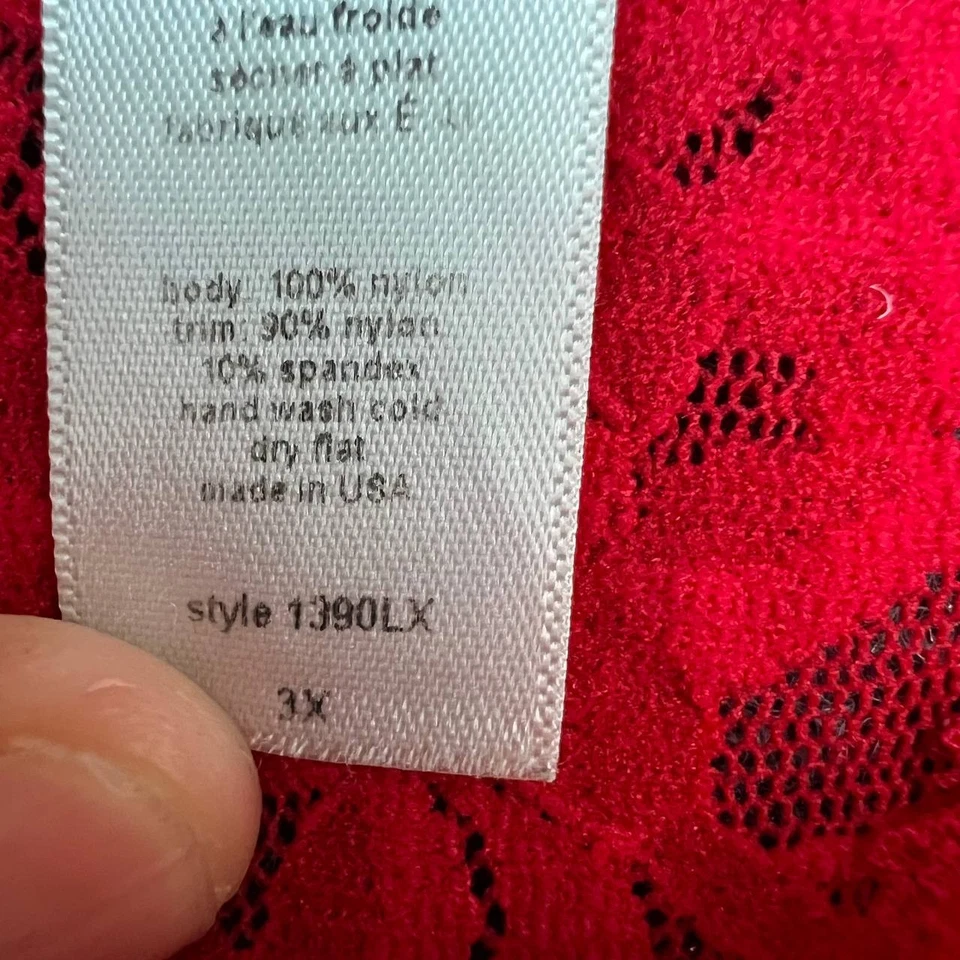 Hanky Panky 1390LX Red Lace Camisole Tank Top Women’s Plus 2X Made in USA - Image 3 of 4