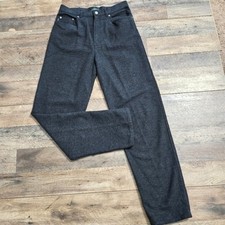 Lauren Ralph Lauren High Rise Leather Patch Straight Leg Gray Pants Size 8