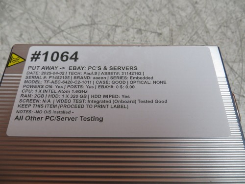 AAEON TF-AEC-6420-C2-1011 Fanless Industrial PC Computer NO PSU - Picture 5 of 8