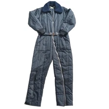 Sears Roebuck Work Clothing Vintage Insulated Suit Faux Fur Collar Jumpsuit S