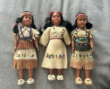 Vintage Native American Dolls blinking eyes 1950’s/60’s & Babies In Papoose x 3