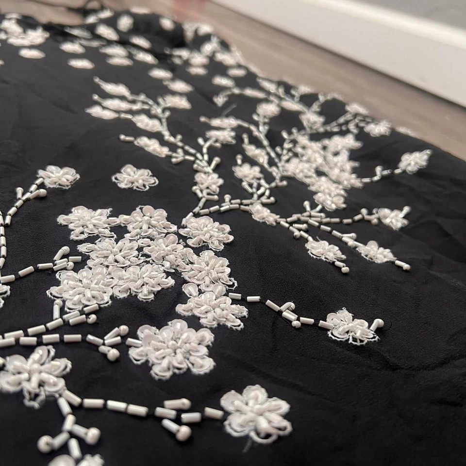 Vestido de cóctel formal asimétrico con cuentas de seda glamoroso Y2K Fairy Whimsygoth Foto 4 de 4