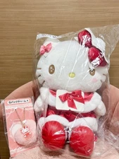 Sanrio Hello Kitty Christmas Plush and Heart Fur Charm Bag Set New 2025