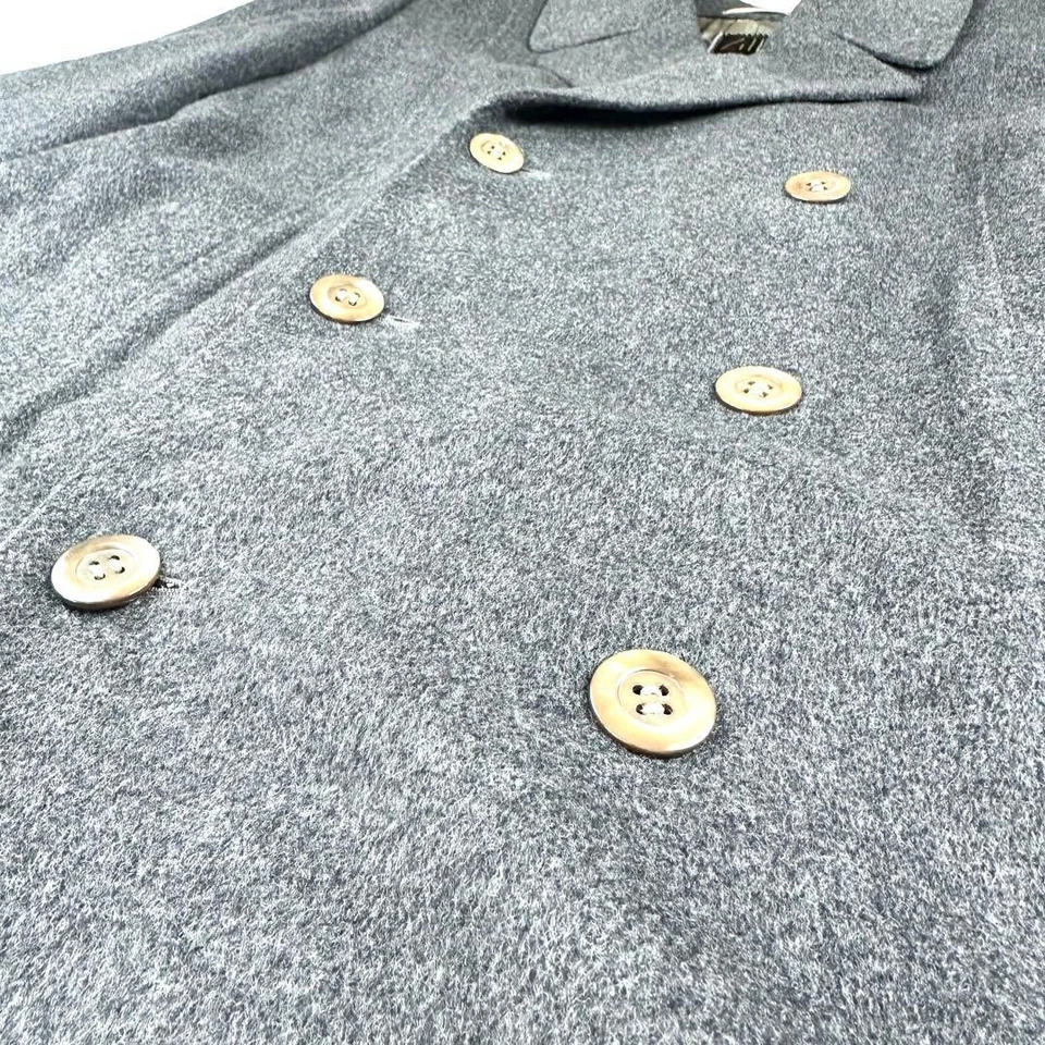 ZILLI Cashmere & Chinchilla Double Chester Coat Gray Luxury Designer Outerwear - Image 3 of 4