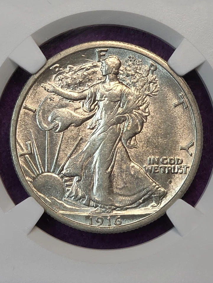 1916-D 50c Walking Liberty Half Dollar - NGC AU58 - Image 4 of 4