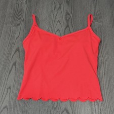 Lilly Pulitzer Luxletic Cassis Scallop Bra Tank Top Small Spicy Coral UPF 50 