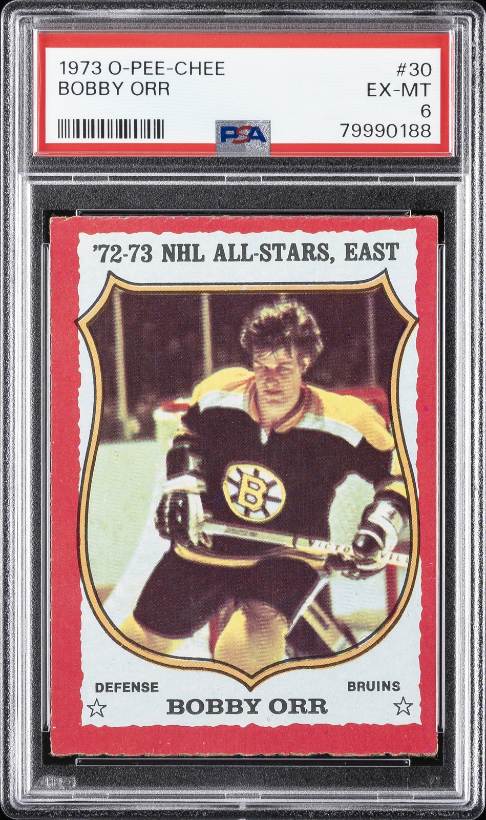 1973 O-PEE-CHEE #30 BOBBY ORR PSA 6