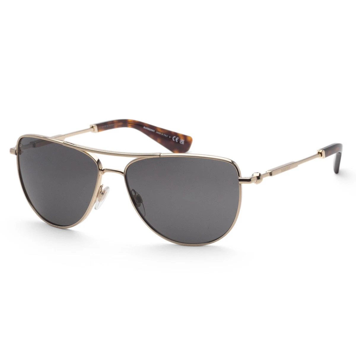 Burberry BE3020M Aviator Sunglasses – Nova Check – Made in Italy Burberry Nova Check Pattern Aviator Sunglasses - Neutrals  main image 4