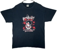 Vintage 90s Tattoo Shop Artfully Insane T Shirt Mens Large Grunge Gothic Tee
