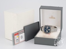 *RARE* Omega Speedmaster Reduced "Blue Inverted Panda" Watch 3510.82.00 w/ B&P 6