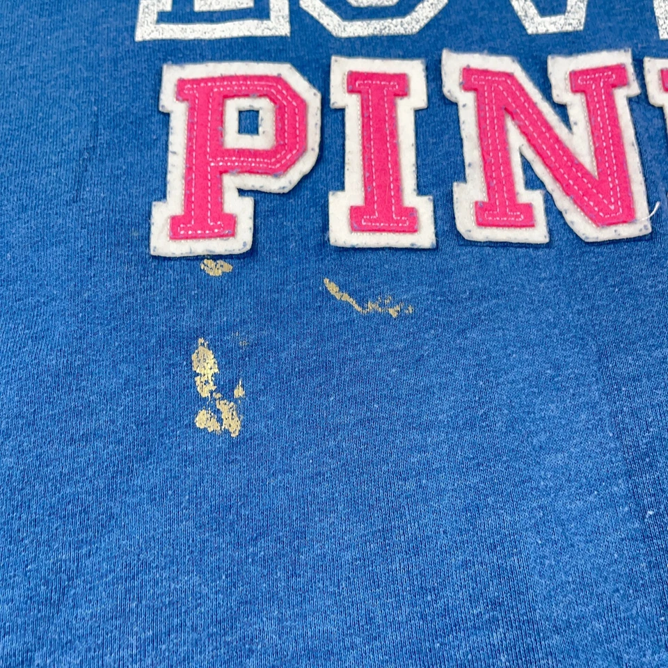 Sudadera con Capucha Vintage Y2K Victoria Secret Rosa Mujer XL Azul LOVE Retro 00s Foto 4 de 4