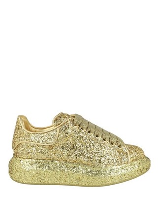 Alexander McQueen Womens Oversized Glitter Sneakers