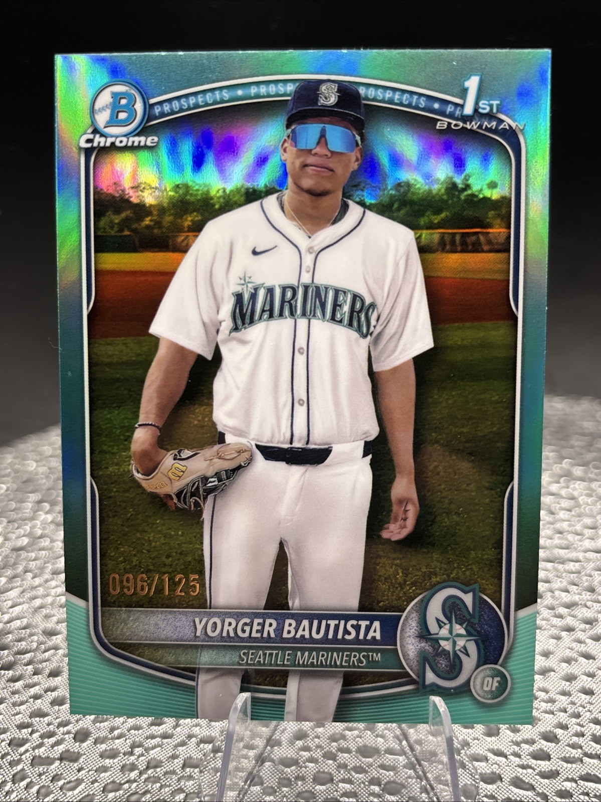 2025 Bowman Chrome Yorger Bautista Aqua Refractor 1st #/125 Mariners