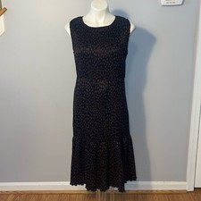 Melloday ladies NWT brown and black sleeveless ribbed midi dress. Large.