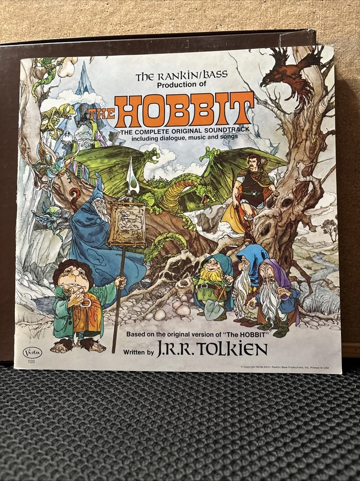 The Hobbit Rankin/Bass Soundtrack 2 Record Set LP Book Poster Transfers Complete - Image 3 of 4