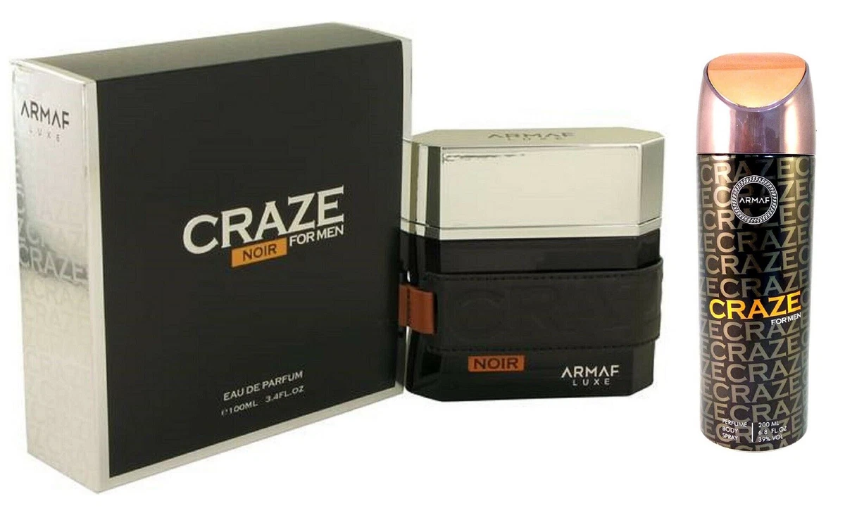 Armaf Craze Noir Perfume EDP 3.4 OZ For Men Craze Deodorant Body