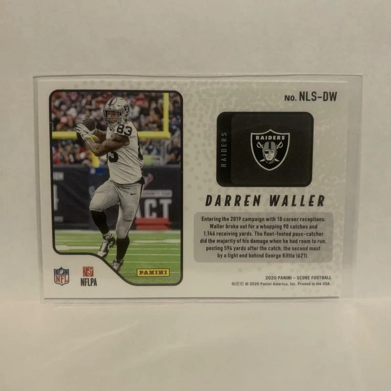 NLS-DW Darren Waller Next Level Stats Las Vegas Raiders 2020 Score Football Card - Image 2 of 2