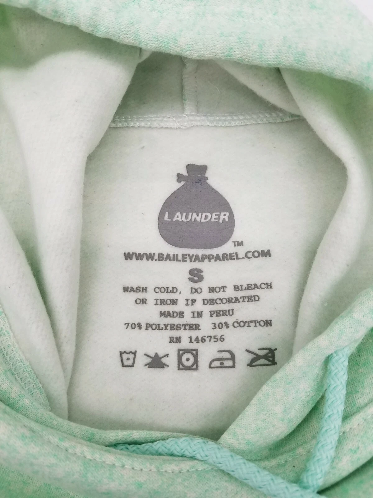 VETEMENTS Felpa con cappuccio ricamata verde Launder Bailey Abbigliamento Vibes taglia small nuova senza etichette