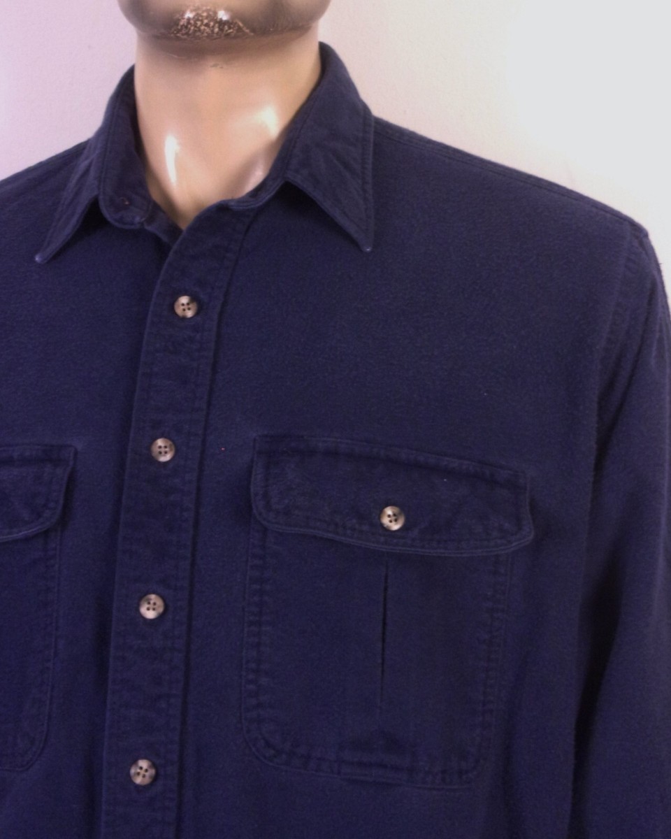 トップス 90s ST JOHN'S BAY CHAMOIS CLOTH shirt vintage 90s St. John's Bay Navy Chamois Cloth Flannel Shirt
