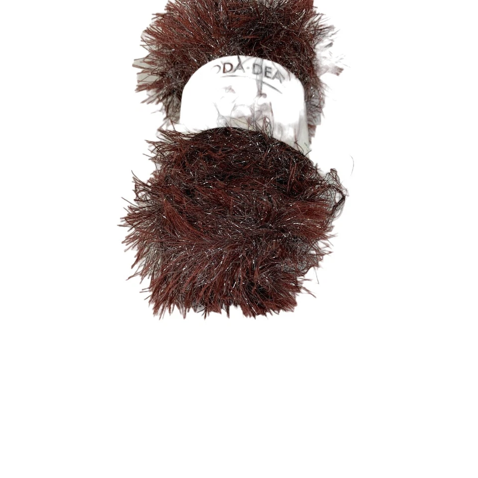 MODA DEA ZING Eyelash YARN Brown Chestnut Silver Sparkle AT413 - Image 4 of 4