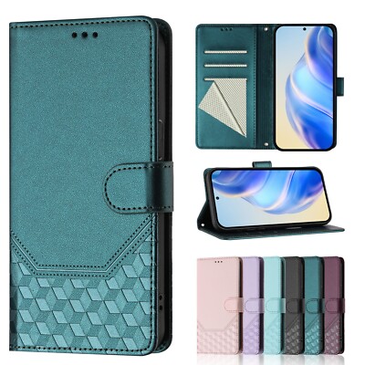 Square Motiv Handy Tasche Etuis PU Leder Cover Schutzhülle Wallet Flip Book Case