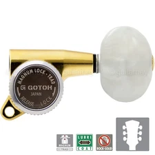 NEW Gotoh SG381-P1 MGT Locking Tuners Keys L3+R3 LARGE PEARL Buttons 3x3 - GOLD