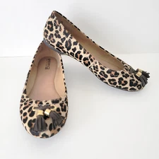 Sperry Top Sider Womens 7M Animal Print Ballet Flats Shoes Brown