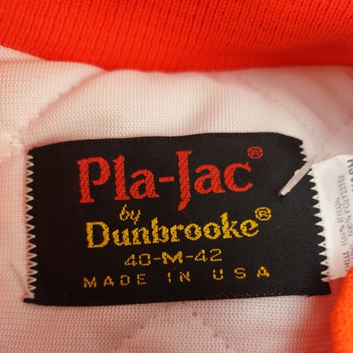 Pla-Jac By Dunbrooke Windbreaker Size 40-M-42 Petrolane Neon Orange Vintage Used - Picture 12 of 12