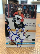 1991-92 TOPPS STADIUM CLUB #334 MURRAY BARON SIGNED AUTOGRAPHED CARD B