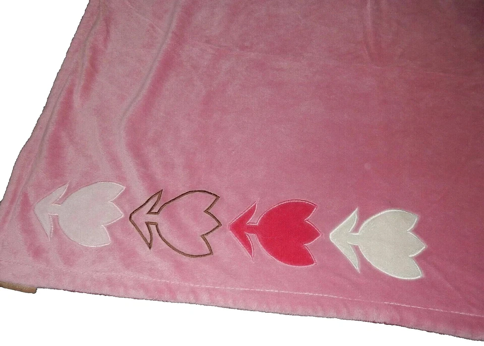 6D 30x40 Dwell Studio Pink TULIPS Flowers Velour Plush Chamois Crib Baby Blanket - Image 4 of 4