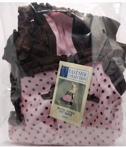 East Side Collection Pink Polka Dot  Dress Sz Medium Fashion Pet Dog Clothing