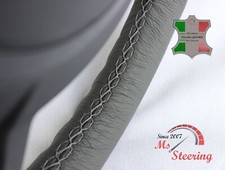 FOR SMART PURE 13-13 GREY LEATHER STEERING WHEEL COVER, GREY STIT