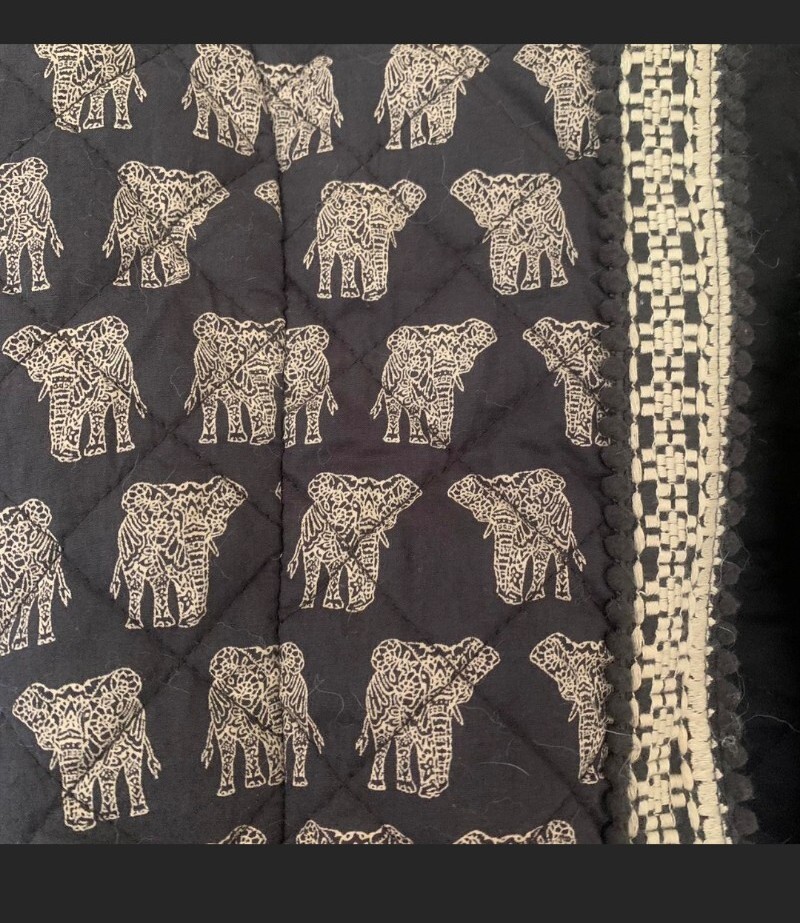 Fat Face Quilted Jacket Boho Ethno Brown With Elephants Size 10 eBay