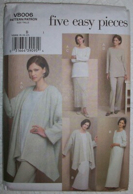 VOGUE 2004 Sewing Pattern 8006 5 Easy Pieces Jacket Tunic Dress 8-10-12 Uncut