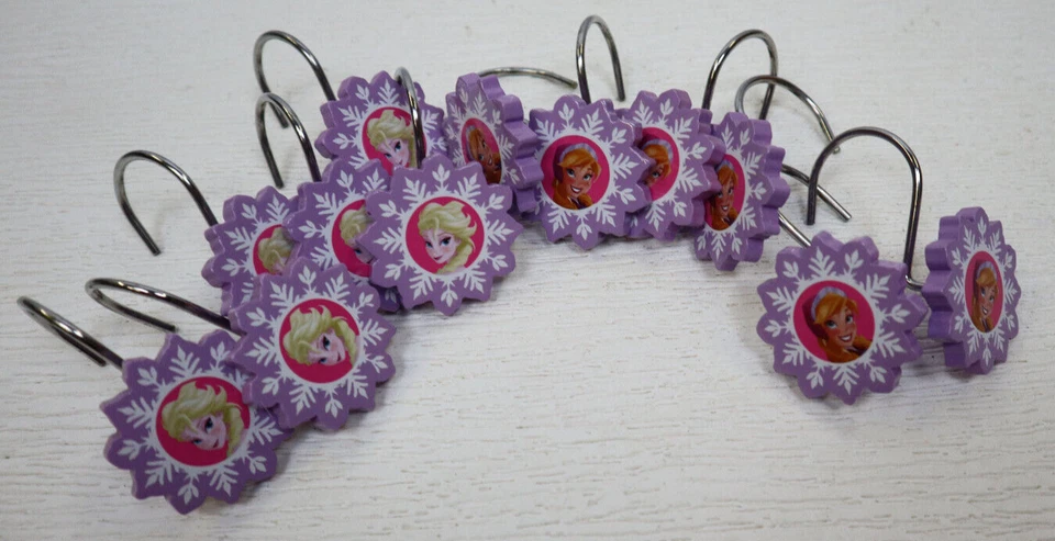 Anillos/ganchos para cortina de ducha Frozen Anna & Elsa de Disney - Juego de 12 Foto 3 de 4