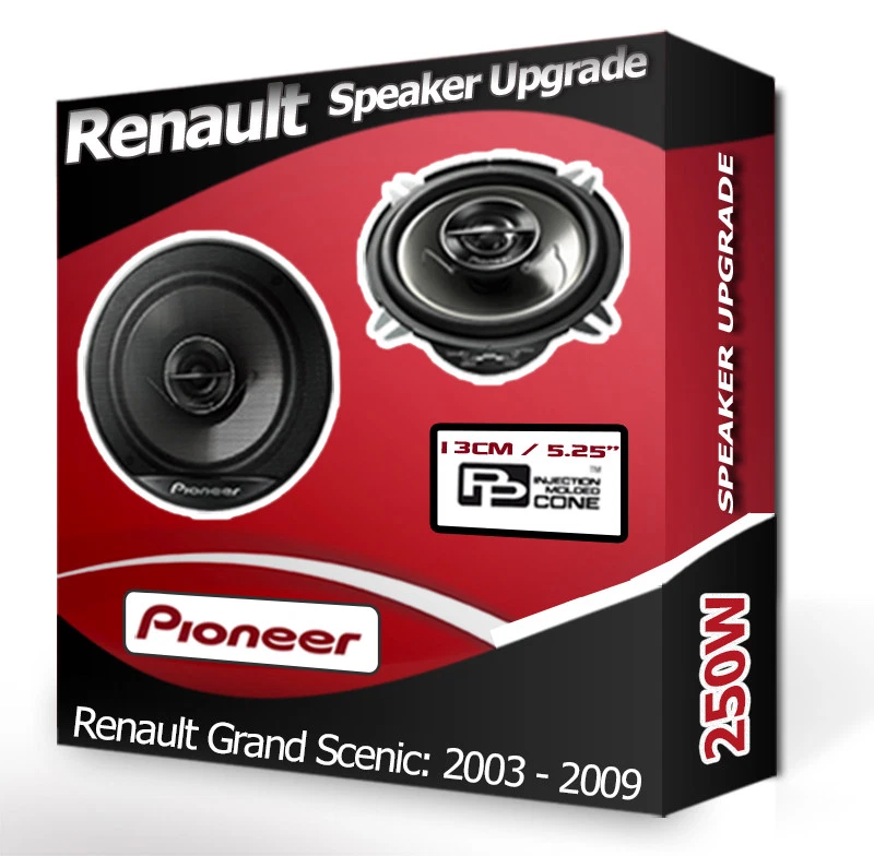 Renault Grand Scenic Porte Avant Enceintes Pioneer 13.3cm 13cm Voiture Kit 250W - Photo 1/1