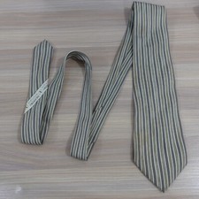 VALENTINO Boutique Neck Tie Mens Striped Classic Authentic Designer Olive Green