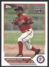 Armando Cruz #PD-91 2023 Topps Pro Debut Fredericksburg Nationals