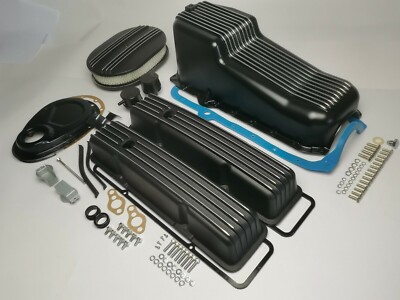 1958-79 SBC Small Block Chevy 283-350 Short Black Finned Engine Dress Up Kit | eBay 1958-79 SBC Small Block Chevy 283-350 Short Black Finned Engine Dress Up Kit | eBay