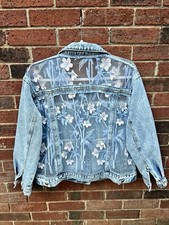 Custom blue denim jacket for women, Oversized...