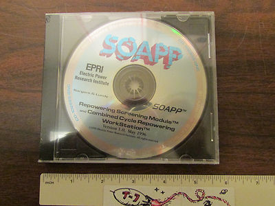 EPRI SOAPP Electric Power Research Institute Software V1.0 1996 CD New Sealed